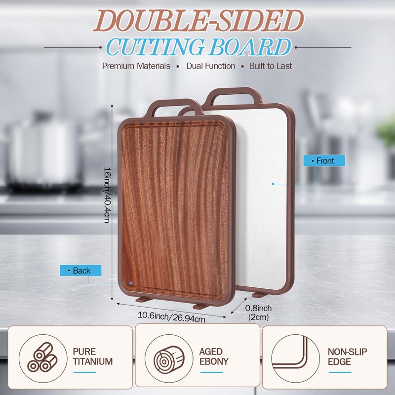 1 Pcs Titanium Cutting Board, 16'' X 10.6'' X 0.8''