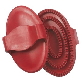 Tough1 Large Rubber Curry Comb - Red