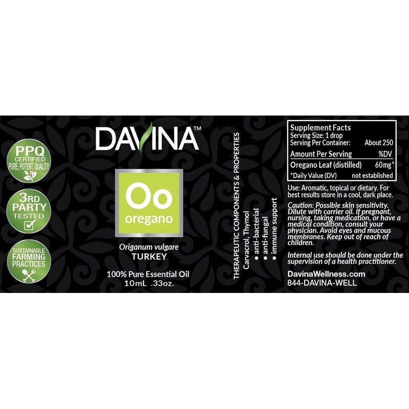 Oregano Pure Essential Oil 10ml by Davina