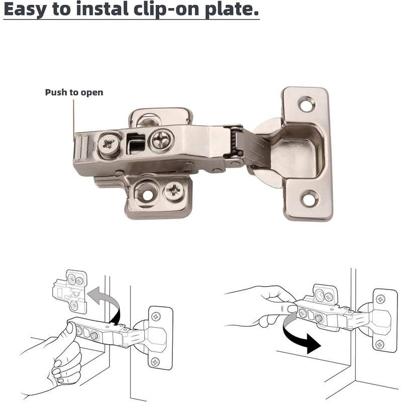 DecoBasics Full Overlay European Soft Close Cabinet Hinges for Kitchen