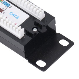 24 Port Cat6 Patch Panel Heavy Duty RJ45 Network Patch Panel for Gigabit Ethernet Switch