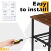 Fiwochic 2-Tier Winter Firewood Rack with Tabletop 4 Hooks Indoor
