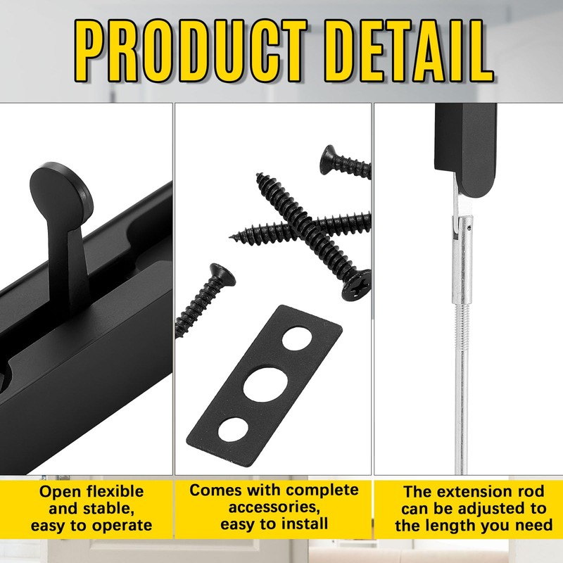 Blulu 18 Inch Extended Flip Lever Flush Bolt for Double
