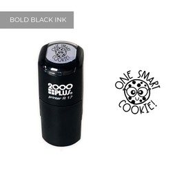 One Smart Cookie Stamp / 2000 Plus Self Inking Teacher Food Themed Treat Stamper / 9/16" Small Black Imprint Planner Worksheet School Homework Classroom Stamp