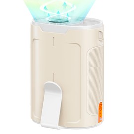 2025 AI Portable Fan Rechargeable, 4 Speeds 6600RPM Strong Airflow, Personal Waist Fan with up to 25H of Working Time, Hanging Neck Fan, Wearable Belt Fan for Camping, Outdoor, Jobsite - Champagne