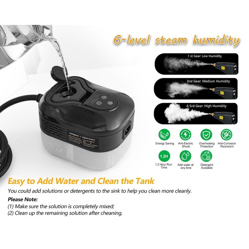 Foandbevi Handheld Steam Cleaner, 2500W High Pressure Multi-Surface Steam Cleaner