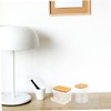 LABRIMP Cotton Swab Containers Bamboo Lid Box Storage Case for