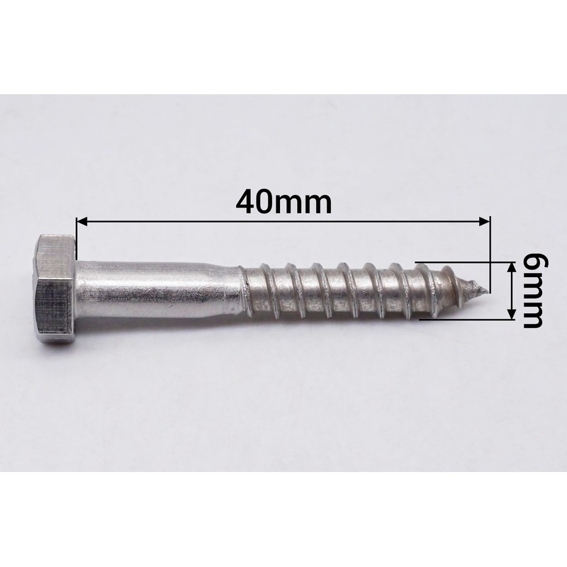SKIR'CO (Pack of 50) A2 Stainless Steel Hexagon Wood Screws