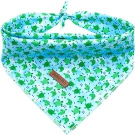 Lionheart glory Dog Bandana 1 Pack Washable Soft Blue Dog Scarf, Summer Bandana Square Adjustable Dog Bandanas for Small Medium Large Dogs