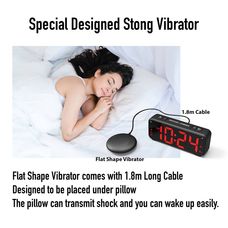 A5 Extreme Powerful Vibration Alarm Clock + Extra Loud Alarm
