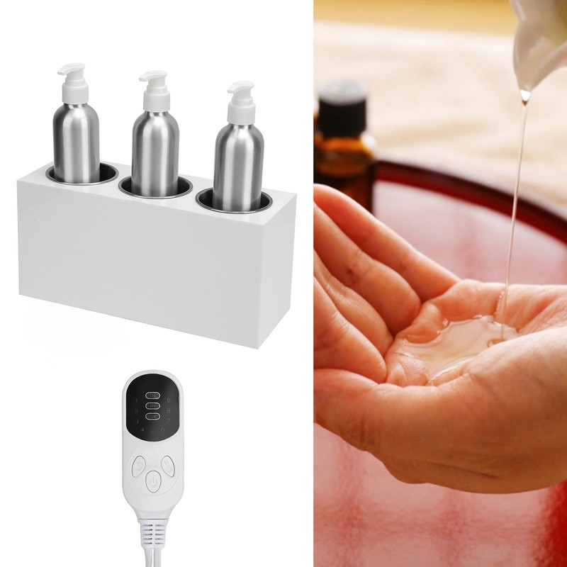 Oil Warmer Dispenser 3 Bottles Massage Oil Warmer Constant Temperature