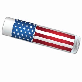 American Flag Accessories Stars and Stripes Premium Lip Balm 12-Pack. Made with SPF 15, Beeswax, Aloe Vera, Coconut Oil, Vitamin E. Party Supplies, Party Favors.