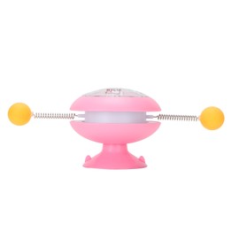 Windmill Spring Interactive Cat Catnip Toy Funny Cat Turntable Teasing Toys ABS MaterialPink