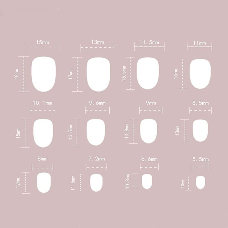 24pcs Short Oval False Nail French Gradient Pink Press On