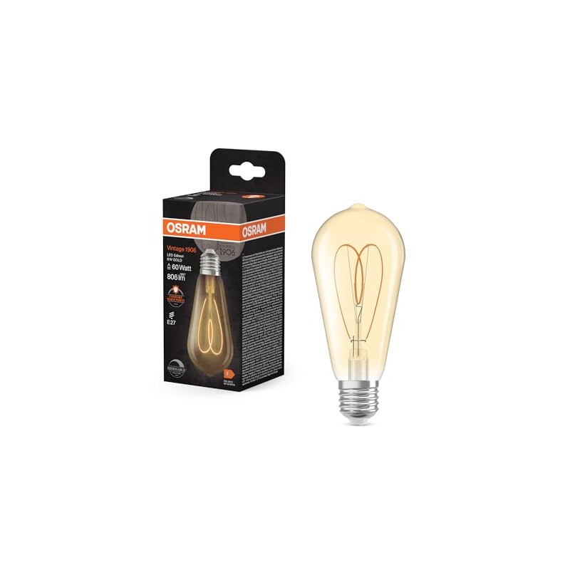 OSRAM Vintage 1906 Edison is a warm white dimmable Edison