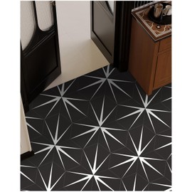 MORCART 20PCS Peel and Stick Floor Tile, Hexagon Waterproof Vinyl Flooring Covers 12.6 Sq Ft, DIY Removable Flooring for Bathroom, Kitchen, Bedroom, Stairs, Entryway