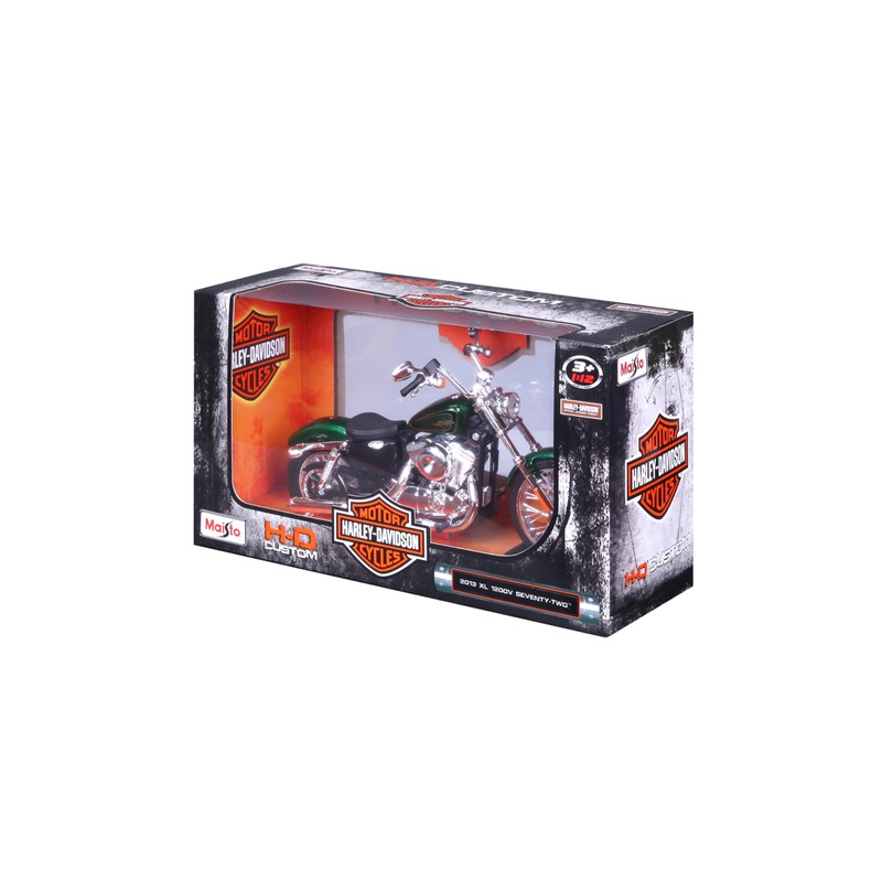 Maisto 32335GRN 2013 Harley Davidson XL 1200V Seventy Two Green