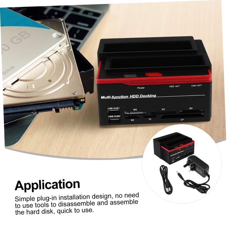 Operitacx Multi Function Hard Drive Docking Station Hub Dual Bay