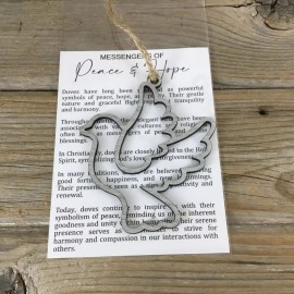 Handmade Dove Peace and Hope Story Card Christmas Ornament