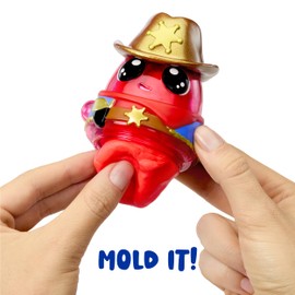 DohKins 3 Pack Characters, Dino, Cowboy, Police Officer - Dough Never Dries, Ages 2+