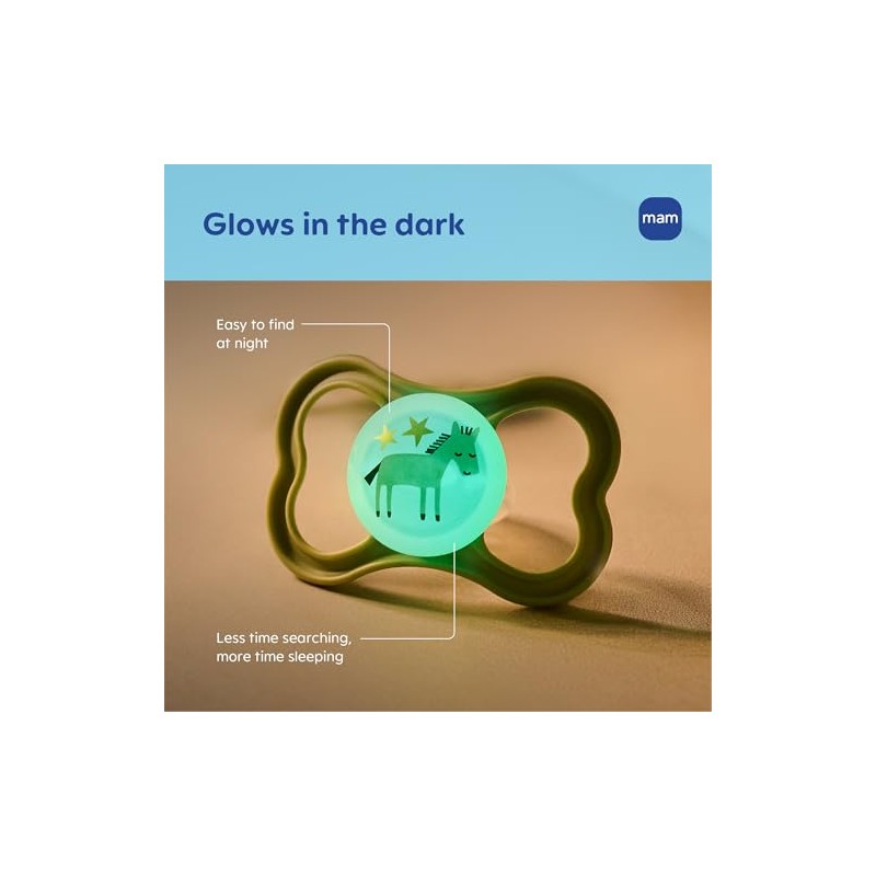 MAM Supreme Night Pacifiers (2 Pack, 1 Sterilizing Pacifier Case),