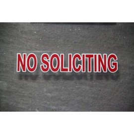 Rayna Creations No Soliciting Sticker, Premium Indoor Static face Cling on Window Glass, Vivid red Color Like a Stop Sign. (5)