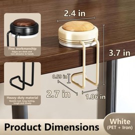 Stuzos Desk Purse Hook and Hanger, Portable Handbag Holder for Tables and Counters, Black and Cream, Modern Design (White*1Pcs+Brown*1Pcs, M)