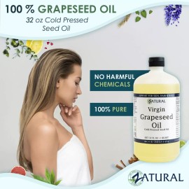 Zatural 100 % Aceite Puro De Semilla De Uva, Prensado En Frío, Virge