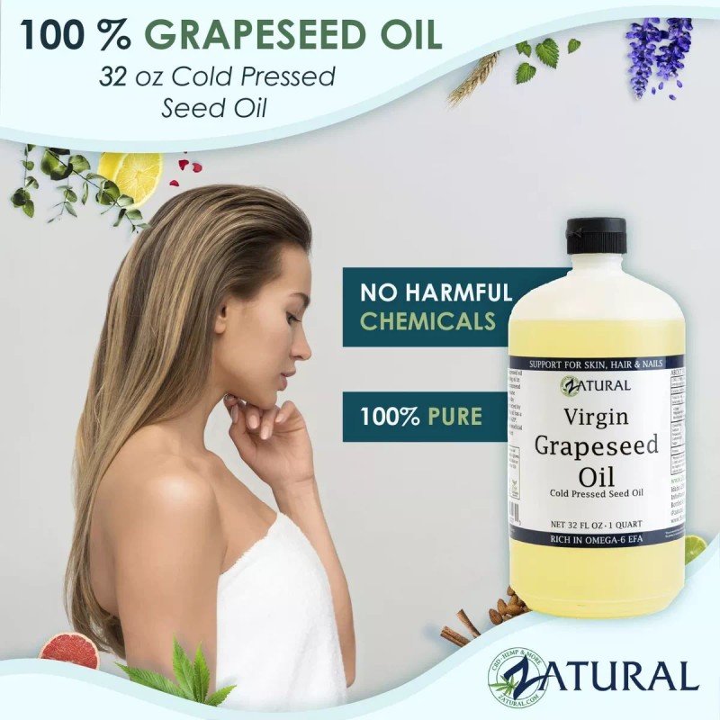 Zatural 100 % Aceite Puro De Semilla De Uva, Prensado