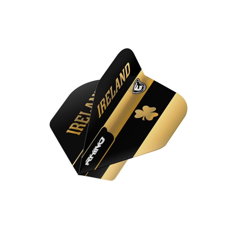 WINMAU Rhino Ireland Black & Gold Flag Dart Flights -