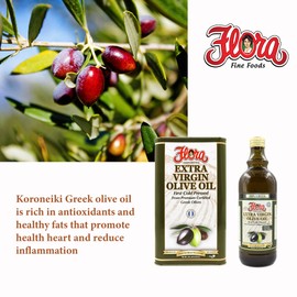 (3 LITER TIN) 100% Greek Extra Virgin Olive Oil Extracted from Koroneiki Olives - Imported from Greece - Premium Quality