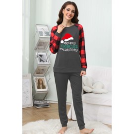 MSONWANY Christmas Pajamas Set Two Piece Outfits for Women Sweatsuits Sets Lounge Suit Jogger Tracksuit Set