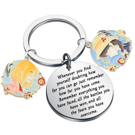 MAOFAED Anime Keychain with Inspirational Quote, Japanese Anime Lover Gift, Manga Lover Gift, Manga Jewelry(whenever ha er)