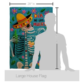 Breeze Decor Dia de Muetos Fun House Flag Eagle Set Falltime Day of Dead Los Muertos Fiesta Mexican Party Autumntime Decoration Banner Small Garden Yard Gift Double-Sided, Made in USA