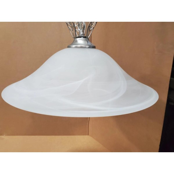 SunLink 17" Hanging Leaf Pendant Light Opaque Frosted Modern Brushed