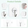 Lomrsiul Adhesive Wall Hooks for Hanging, Clear Removable Window Hooks