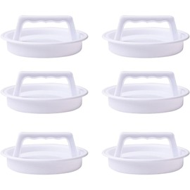 DOITOOL Molde para Hamburguesa de Plástico Blanco 6piezas Prensa para Carne Antiadherente y Fácil de Limpiar para Cocina en Casa