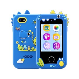 KOKODI Toy Smart Phone for Kids, Smart Phone Toys with Dual Camera, Phone Toys with Learning Games, Travel Toys with MP3 Music Player for Birthday Gifts, Birthday Gifts touch screen toy game phone:_Blue