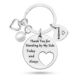 Heigebi Bridesmaid Gift from Bride Thank You Presents for Maid of Honor Appreciation Keyring Wedding Jewelry for Bridesmaids Bridal Party Bachelorette Party Gifts for Besties Best Friends Sister