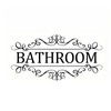 Bathroom Door Wall Sticker, Removable English Letter Signs, Decorative Decal