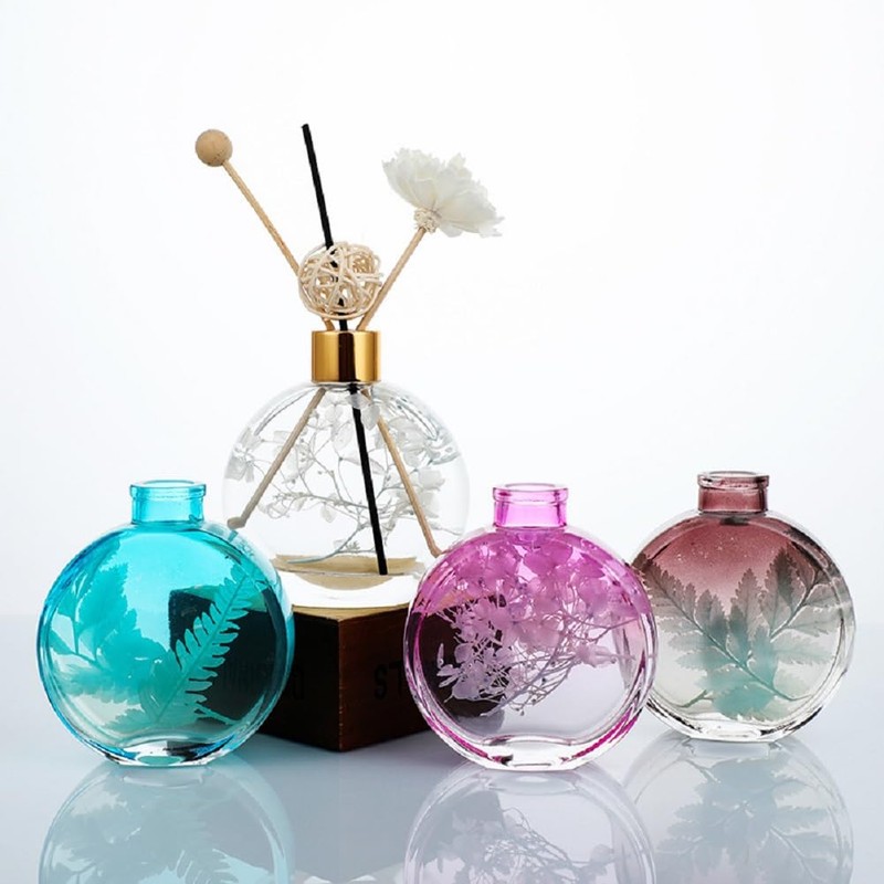 150ml/5oz Empty Blue Round Glass Diffuser Bottle Scented Reed Diffuser