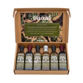 Viva Oliva Six 60ml (2oz) Variety Gift Set - Premium Flavored Extra Virgin Olive Oils (Tuscan Herb, Basil, Mushroom & Sage) and All Natural Balsamic Vinegars (18 Year Traditional, Grapefruit, Black Mission Fig)