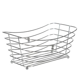 Simplify Wire Towel Basket with Chrome Ball Feet | Dimensions: 12.2" x 7.5" x 5.1" | Bathroom | Great for Toiletries | Towels | Ant-Slip | Multipurpose Storage | Chrome