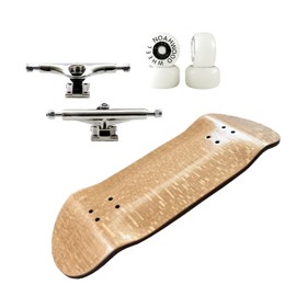 NOAHWOOD 2025 16G Fingerboard Complete (5-Layer Colour Maple Wooden Pro Deep Concave 35 x 97mm Handmade Deck + 34mm Prince 3G Silver Truck + Crown White Wheels iii) Brown