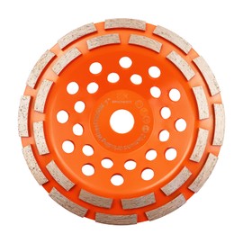 Concrete Diamond Grinding Cup Wheel,BRSCHNITT 7 inch Angle Grinder Diamond Double Row Cutting Wheel for Grinding/Polishing/Cleaning Surface Grinding Granite, Concrete,Stone,Cement,Marble,Rock (180mm)