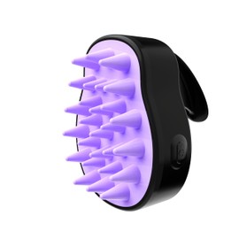 TONOSA Sonic Scalp Scrubber- Electric Scalp Massager for Hair Growth, Water Resistant Vibrating Head Massager & Dandruff Removal, Scalp Exfoliator (Black-Purple)