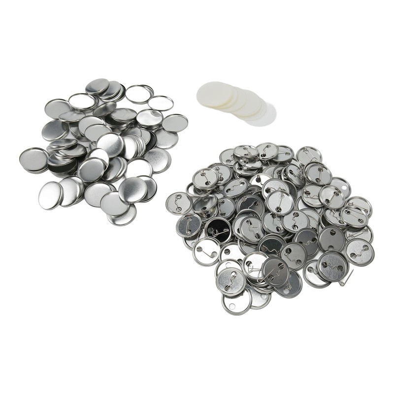 100 Sets Blank Button Badge Parts Set Round Shape Rust