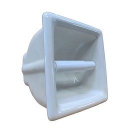 Recessed Shower Tissue Holder Porcelain 6X6 - Easy to Install (White Glossy)