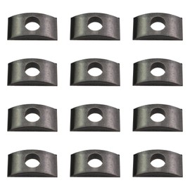 Caishun 12PCS M8x1inch Black Solid Iron Half Moon Nut Furniture Connecting Part Spacer for Wooden Railings and Connecting Furniture