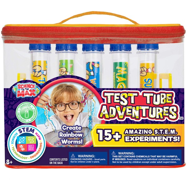 Test Tube Adventures Lab In A Bag By Be Amazing! Toys–Test Tube Science Kits For Kids–Science Toys For Kids-15 Experiments Included – Chemistry Kit For Boys & Girls – Ages 8+,Original Version,BAT4420